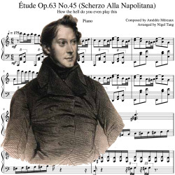 Étude Op.63 No.45 "Scherzo Alla Napolitana" Jean Amédée Lefroid de Méreaux (Piano Tutorial score)