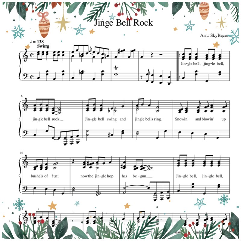 Jingle Bell Rock - Bobby Helms (Sheets Piano - Tutorial Piano Jingle Bell Rock)