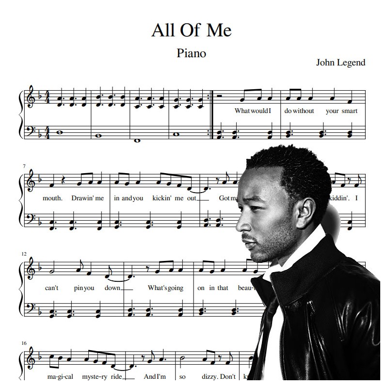 All of Me - John Legend - Score Piano All of Me - Sheets Piano All of Me - Partition Piano All of Me