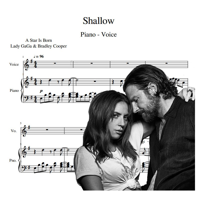 Lady Gaga, Bradley Cooper - Shallow (from A Star Is Born)  "Score Piano cover" Lyrics Shallow